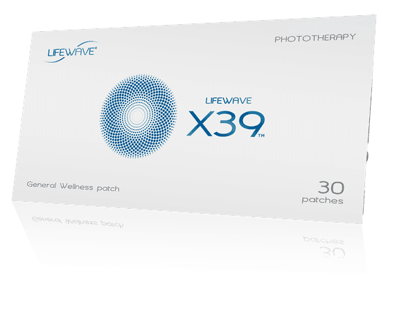 Box of Lifewave X39 phototherapy patches for general wellness, containing 30 patches.