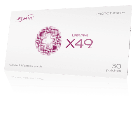 Box of LifeWave X49 phototherapy patches for general wellness, containing 30 patches.